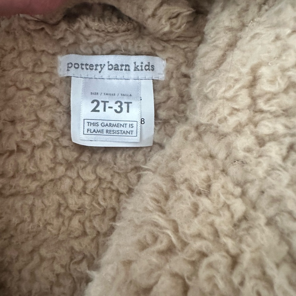 Pottery Barn Kids Tan Bear Hooded Bathrobe - Picture 3 of 5